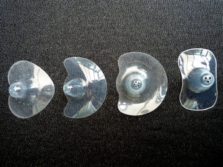 A line of different shaped shields