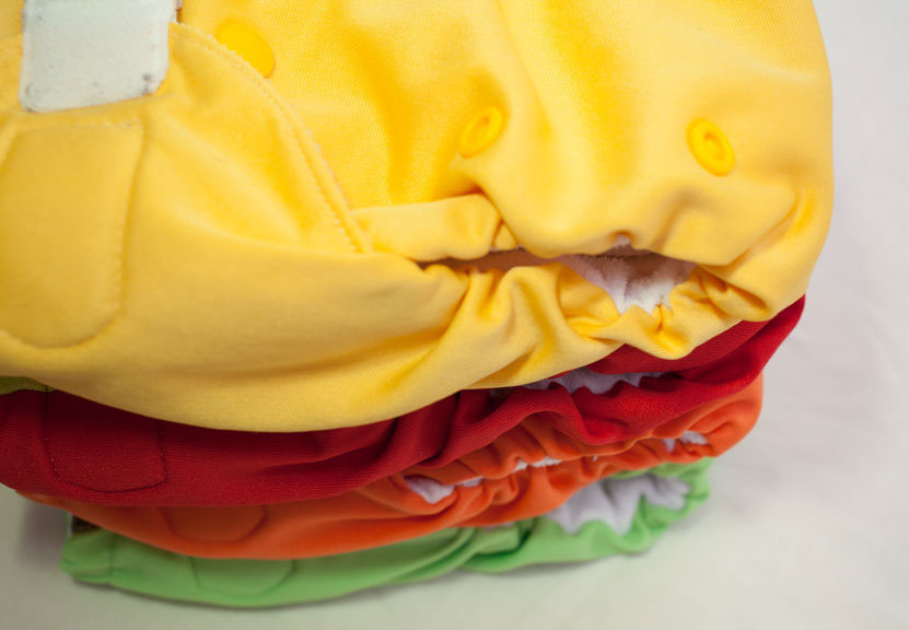 a pile of colourful washable nappies