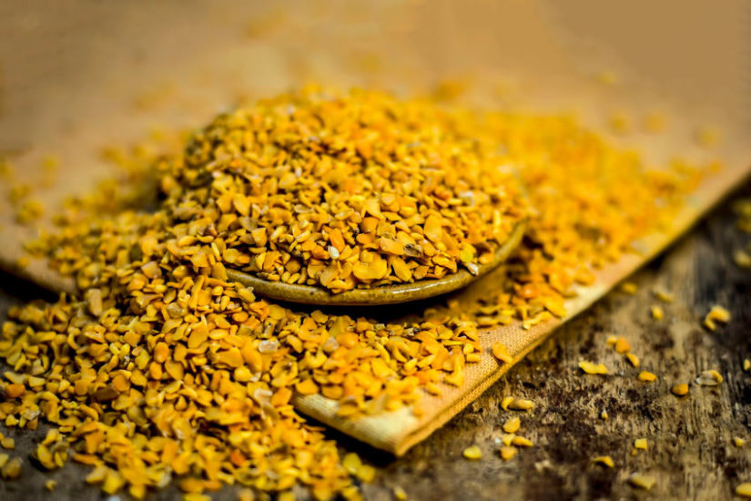 a picture of crushed fenugreek seed