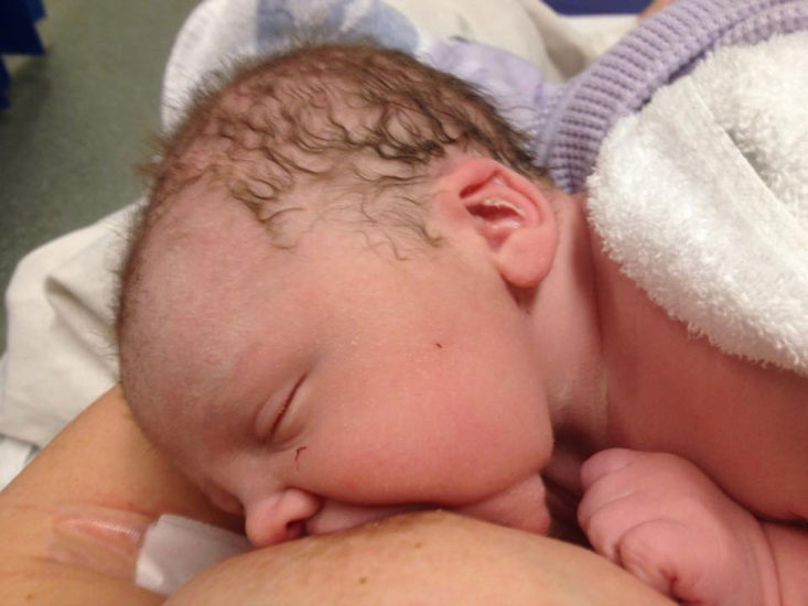 Baby's first breastfeed